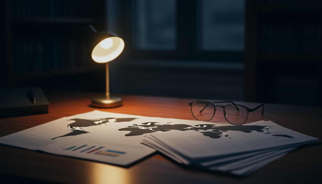 Layered editorial materials representing research and strategic perspective